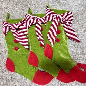 Festive Green and Red Christmas Stockings